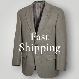 RALPH LAUREN Mens Blazer Sport Coat Two Button Suit Jacket 44R Gray Lamb Wool